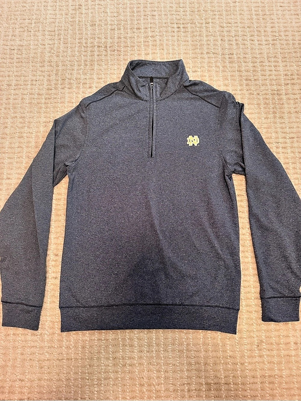 Cutter & Buck Notre Dame Quarter-Zip Gray Small Like New